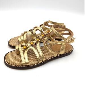 Sam Edelman Tianna Gladiator Sandals Buckle Women's Gold Size US6.5M EU36.5